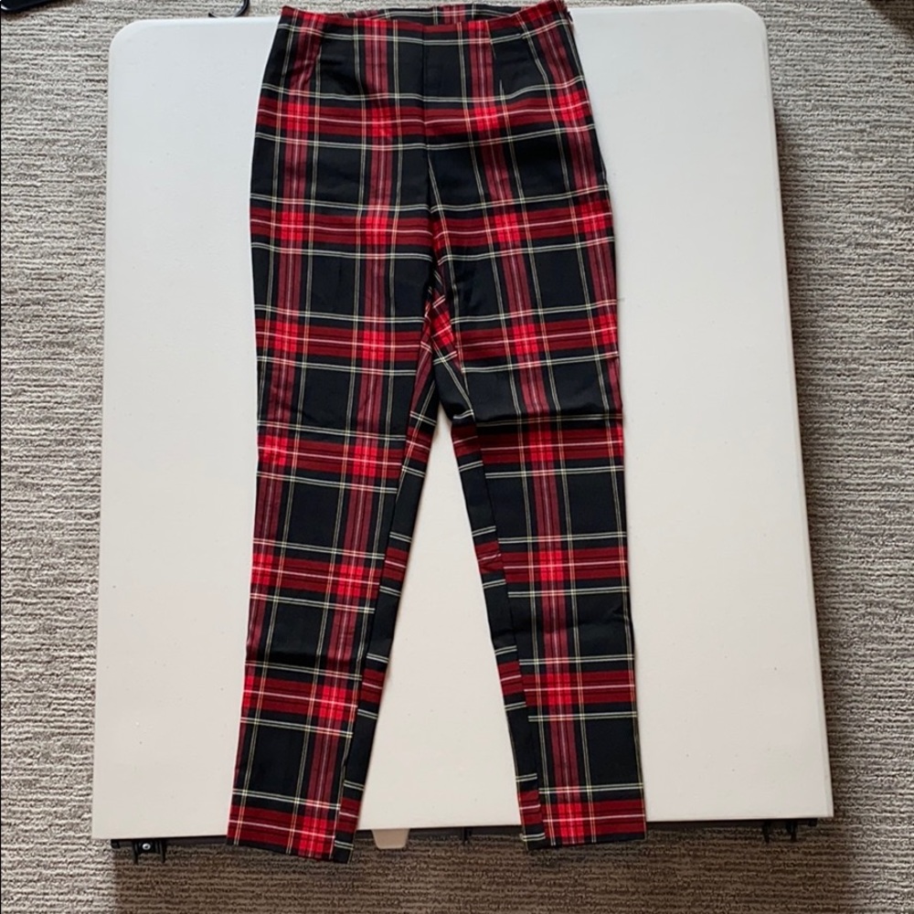 Plaid Skinny Pants